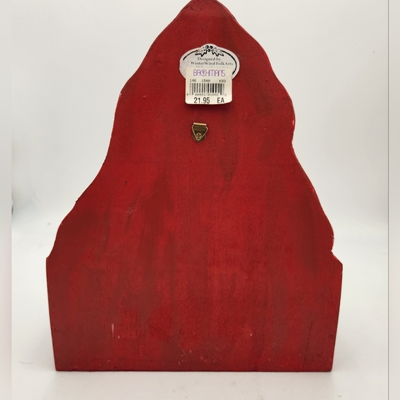 Midwest Cannon Falls Carved Santa Card Greenery Holder Box Wall Hanging - Picture 2 of 7